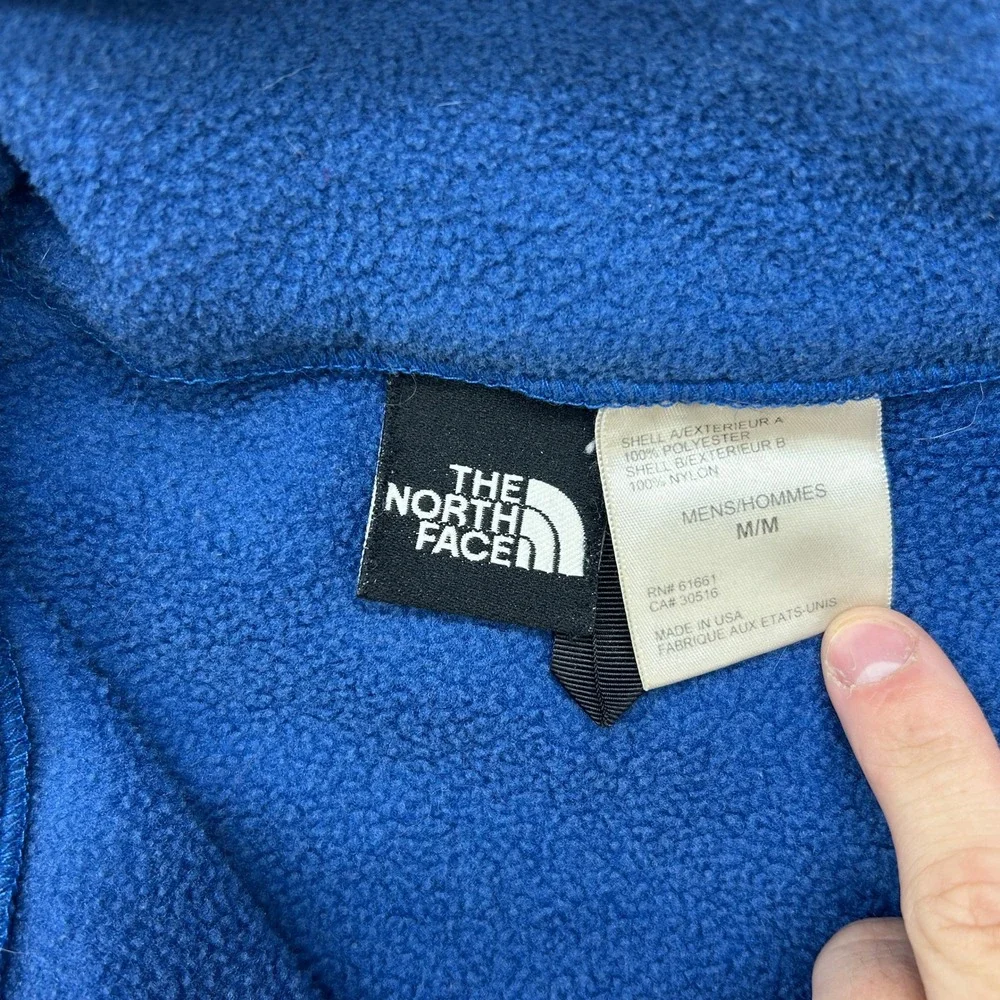 Vintage The North Face Fleece Jacket Mens Size M Blue Black Full Zip Denali USA
